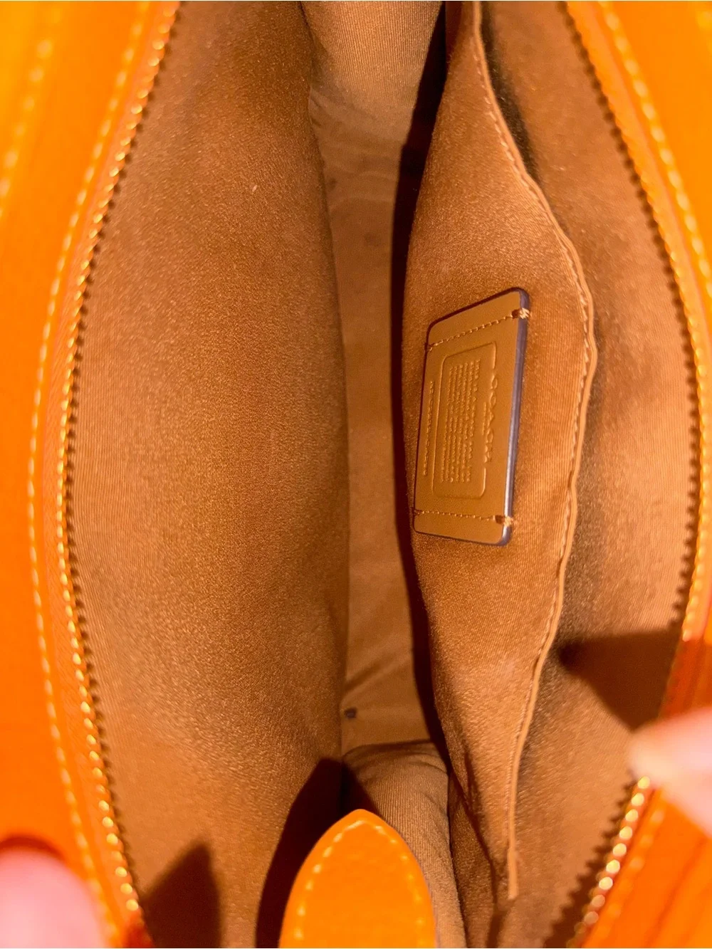 Coach Pebbled Leather Shoulder Bag in Burnt Orange